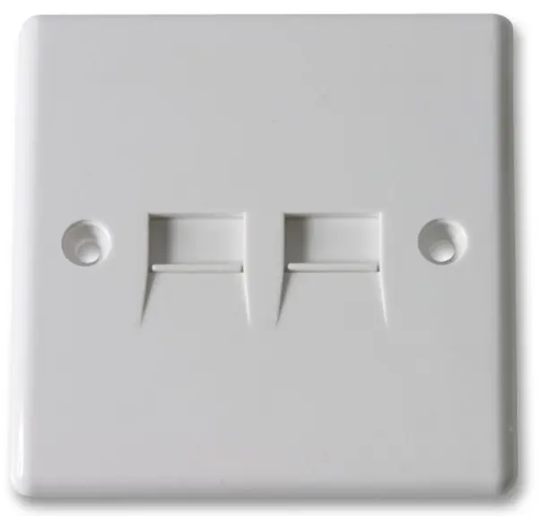 BG 2 Gang Telephone Slave Socket, White