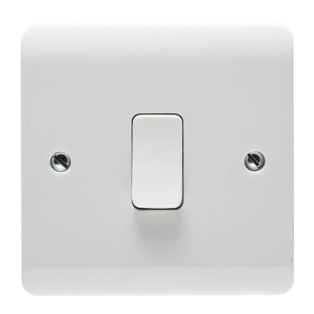 Crabtree Instinct Interruptor de Pared 1 Gang 2 Vías, 10AX, Blanco
