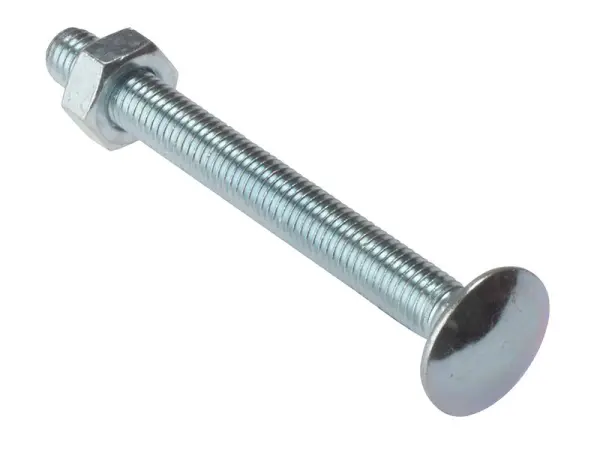 ForgeFix M10 x 300mm Zinc Plated Carriage Bolts & Nuts (Pack of 10)