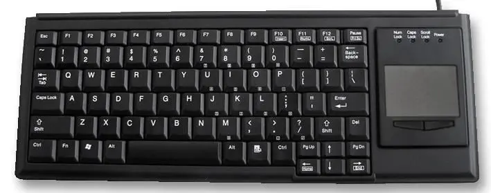 ACCURATUS - Papan Kekunci Mini USB dengan Touchpad, Hitam