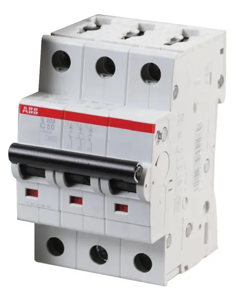 ABB 50A 3-Pole Type C MCB, 277V AC