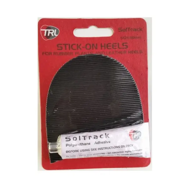 Soltrack Stick-On Heels, Black, Large, 40 g
