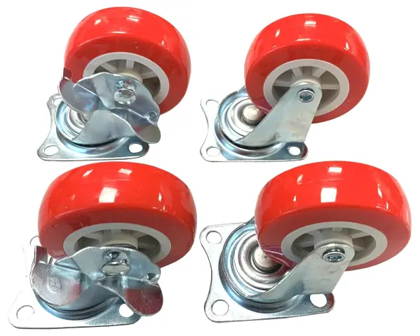 Rolson Tools Swivel Castor Wheels, 4 Piece - 75mm