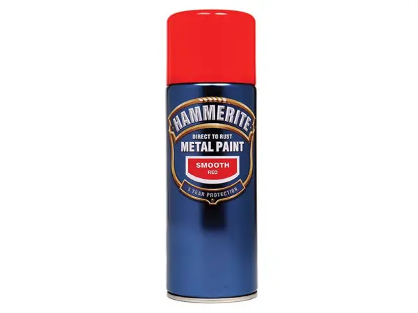 Hammerite Pintura Directa al Óxido para Metal - Aerosol, Rojo, 400ml