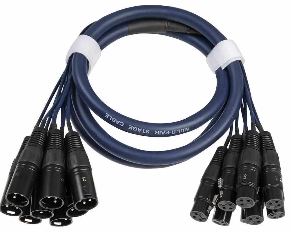 Pro Signal 8-Way XLR Male to Female Loom, 1.8m, Dark Blue