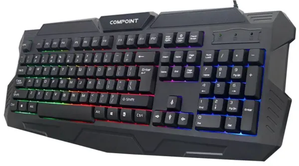 COMPOINT - 有線USB背光鍵盤，黑色