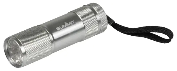 SUMMIT LED Aluminium Torch, 9 LEDs, Silver