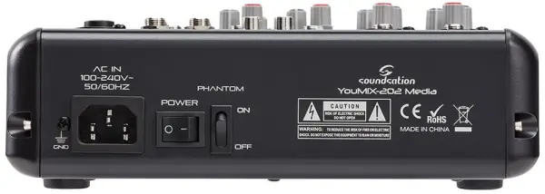 Soundsation YouMix 6-Channel Audio Mixer with Effects, Bluetooth and Media, 1.8