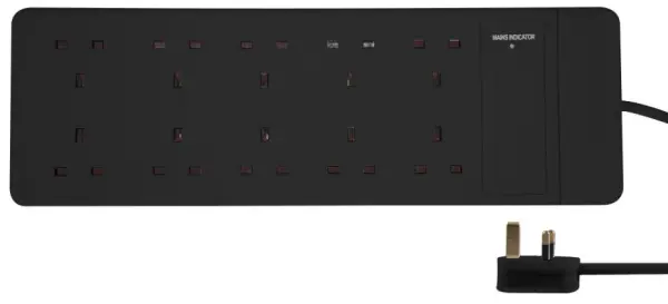 PRO ELEC 10連コンセント延長コード 10m 13A ブラック