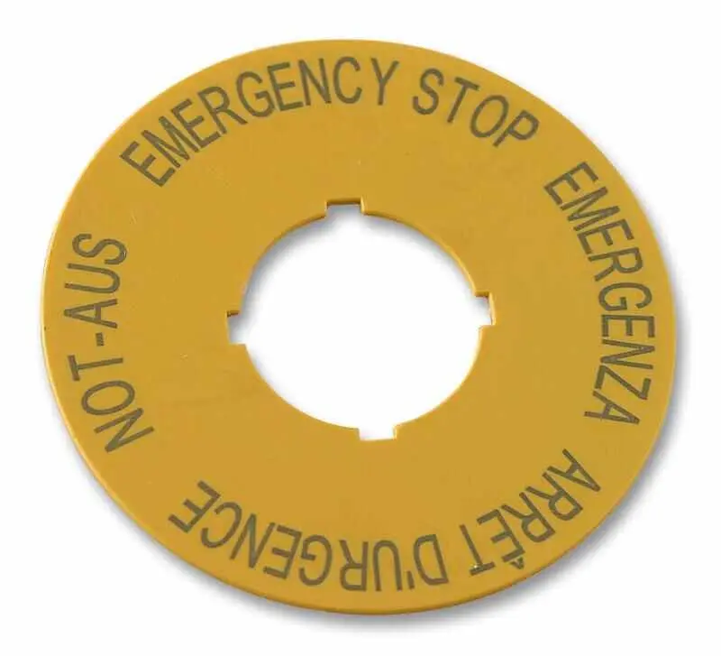 Eaton Moeller תווית עצירת חירום, 4 שפות