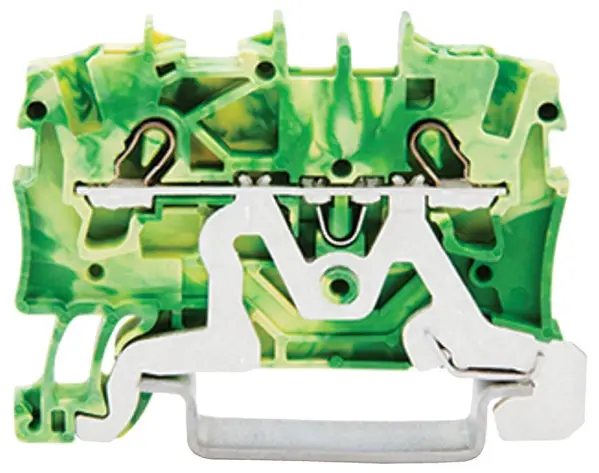 WAGO 2 Conduct Ground Through Terminal Block, 35mm DIN Rail, 17.5A