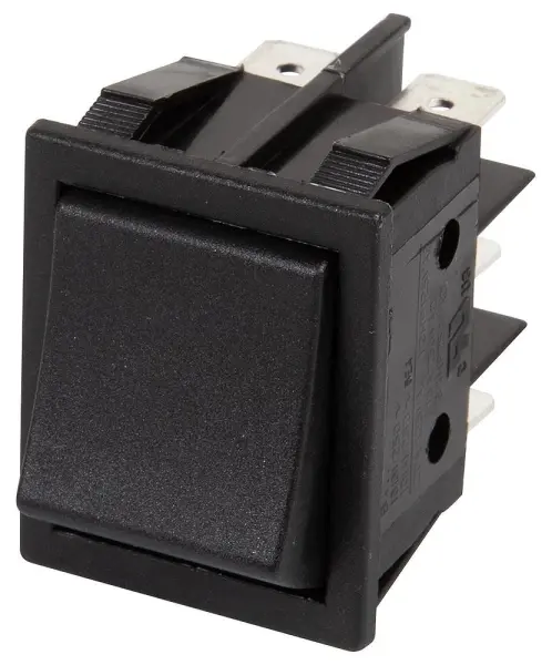 EVEREL B4 Series DPDT Rocker Switch On/On 16A 250V AC Black