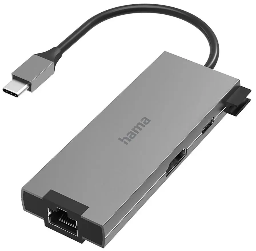 HAMA Adattatore Multiporta USB-C con 3x USB, HDMI 4K, LAN e Ricarica PD 100W