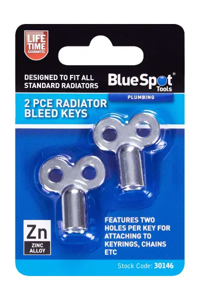 Blue Spot Tools - 2 Keping Kunci Lepas Udara Radiator, Aloi Zink