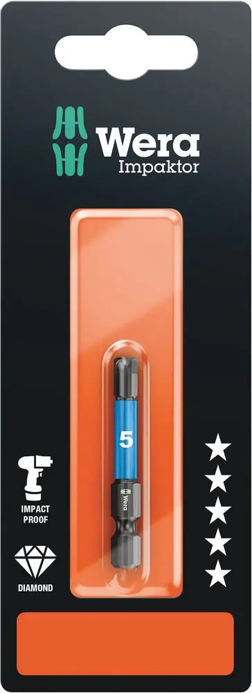 Wera 840/4 IMP DC Impaktor Bits, Εξαγωνικά, 5 x 50mm