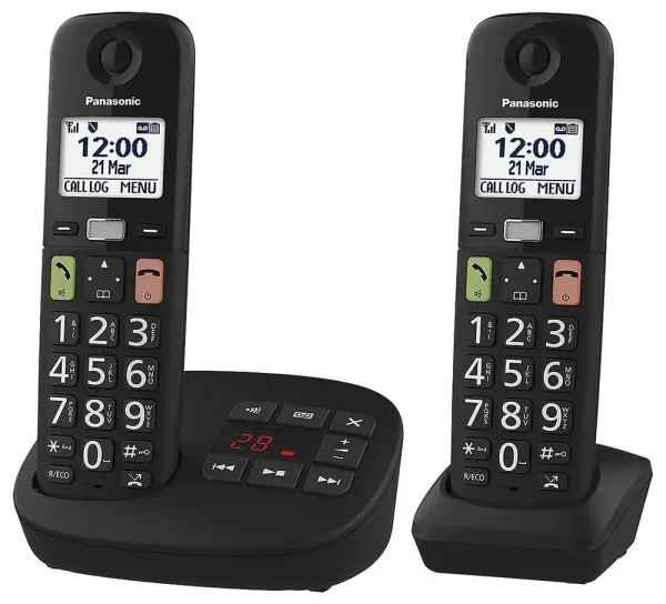 Panasonic KX-TGU132 Digital Cordless Phone with Answering Machine, Twin