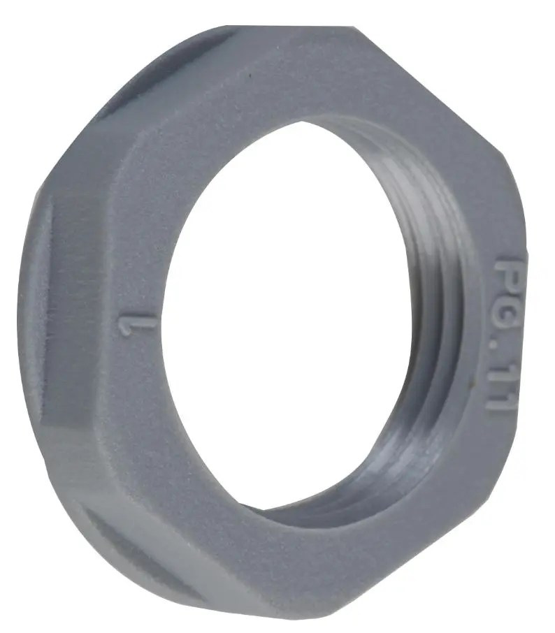 CONCORDIA TECHNOLOGIES PG7 Nylon Lock Nut, Grey, Pack of 10