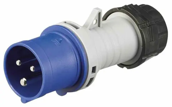 MK - 16A, 250V, Kabelmontage CEE-Stecker, 2P+E, Blau, IP44