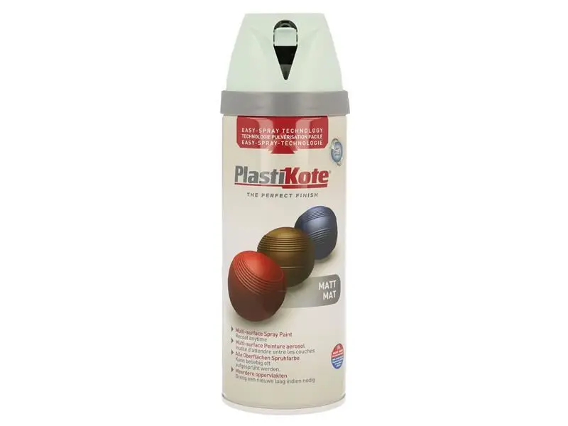 Peinture mate PlastiKote Twist & Spray bleu œuf de canard, 400 ml