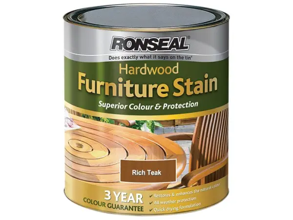 Ronseal Ultimate Protection Hardwood Furniture Stain, Rich Teak, 750ml