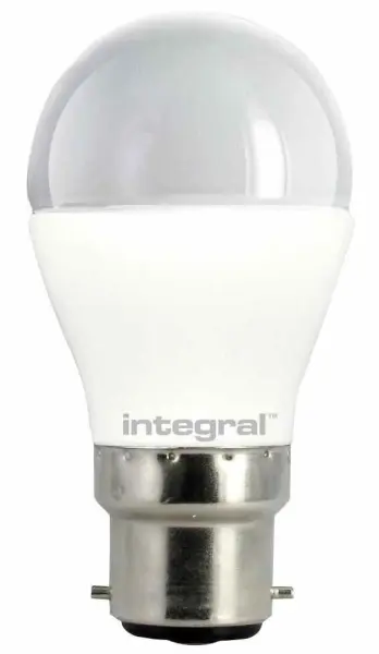 INTEGRAL 6W Golf Ball LED Bulb B22 - 470lm Warm White Non-Dimmable