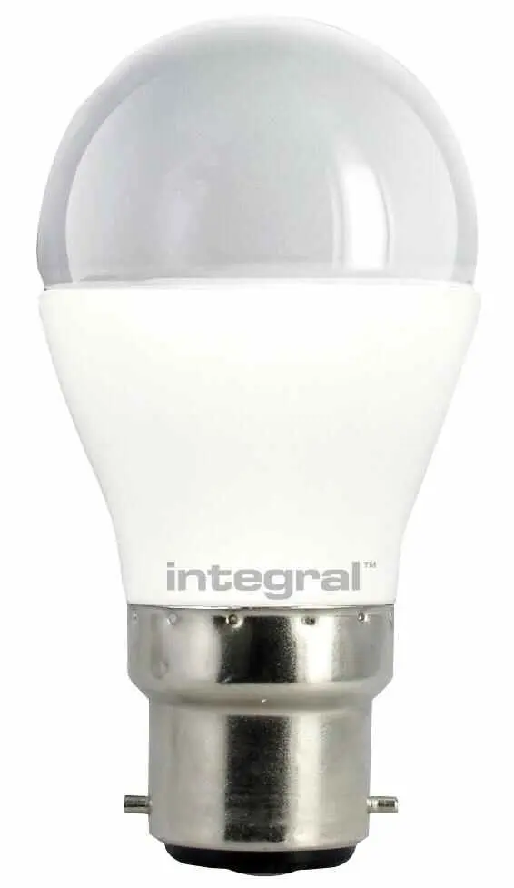 INTEGRAL 6W Golf Ball LED Bulb B22 - 470lm Warm White Non-Dimmable