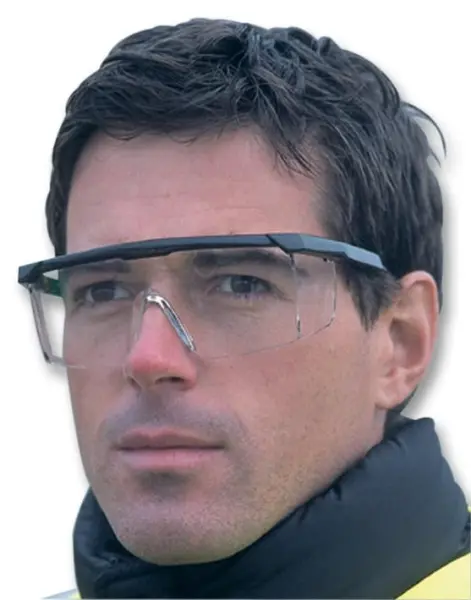 JSP M9100 Wraparound Safety Glasses Clear Hard Coated Lens