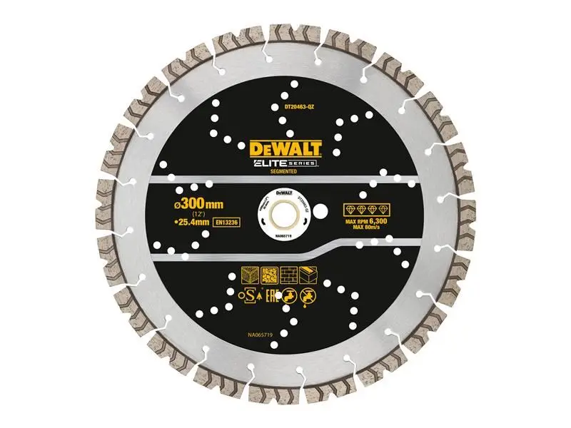 DEWALT גלגל יהלום מפולח 300x25.4 מ״מ - סדרת אליטה לכל מטרה