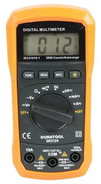 Duratool Ψηφιακό Πολύμετρο Αυτόματης Εύρους 600V με Οθόνη LCD
