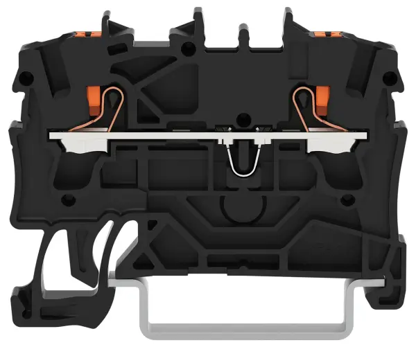 WAGO 2 Conductor Through Terminal Block with Push Button and Test Port, DIN-Raï - Black