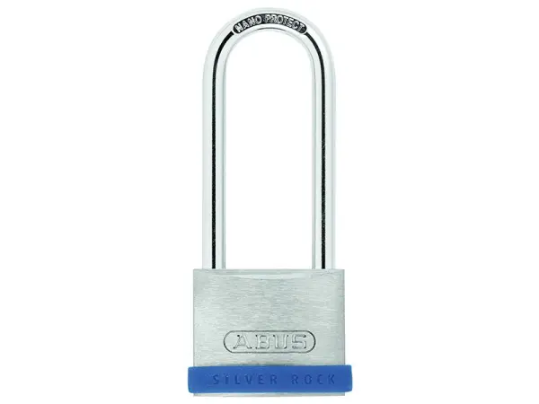 ABUS Silver Rock 5 Padlock, Long Shackle 63mm, Zinc Construction