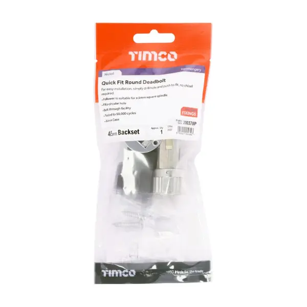 Timco QuickFit Στρογγυλός Μπλόκος Κλειδαρίνας Νικέλιο – 64/45 mm