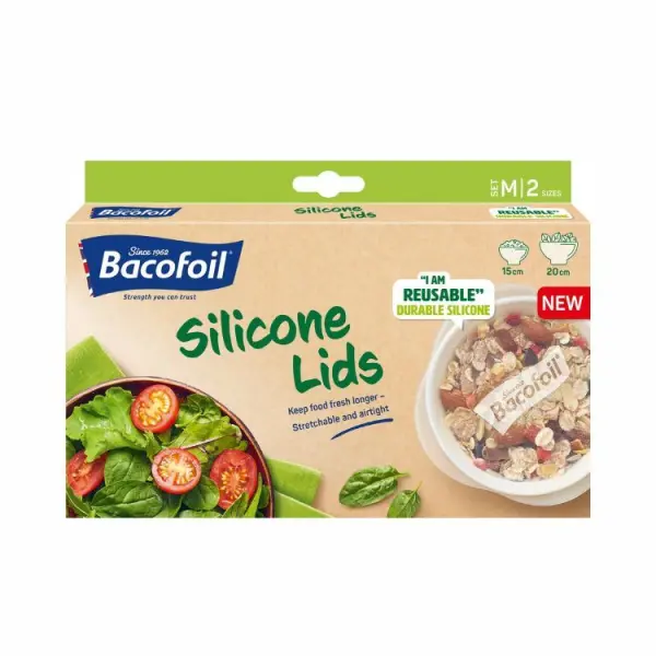 Bacofoil Silicone Lids Medium, 15cm & 20cm, 2-Pack