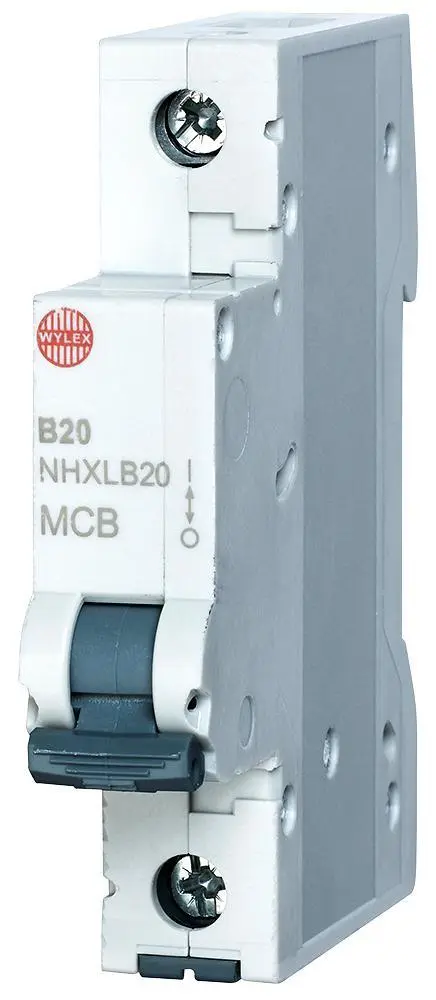 WYLEX - 20A MCB Cineál B Pole Amháin