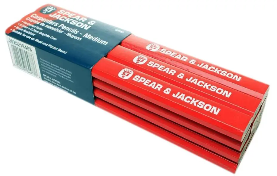 Crayons de charpentier SPEAR & JACKSON, 12 unités, noyau graphite 2.7mm