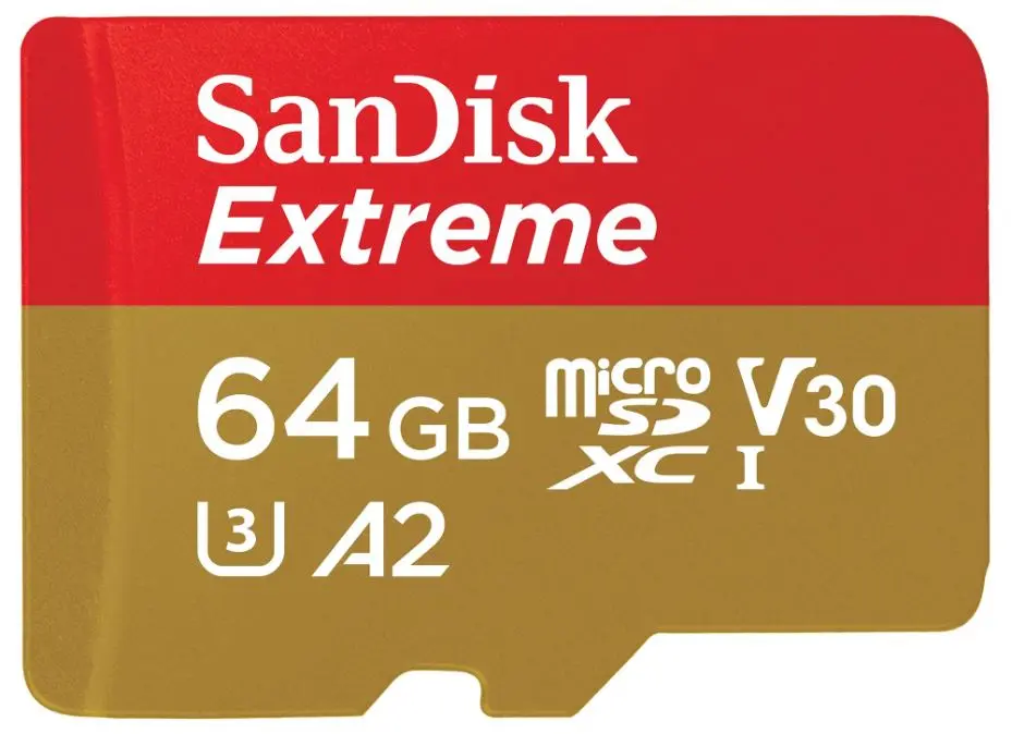 SanDisk Extreme MicroSDXC UHS-I U3 V30 כרטיס זיכרון 64GB