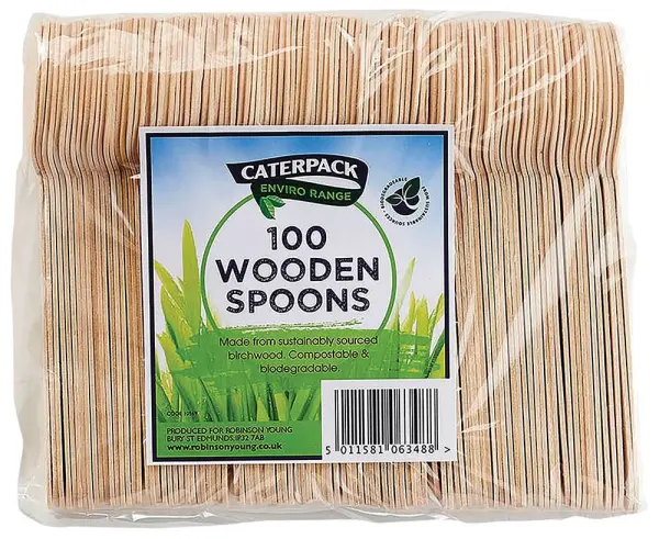 Raraion Wooden Spoons - Pack of 100