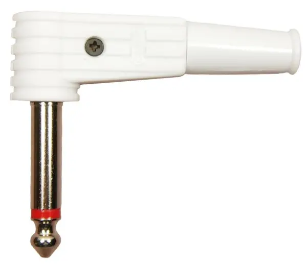 Cliff 6.35mm Mono Jack Plug, 90° White