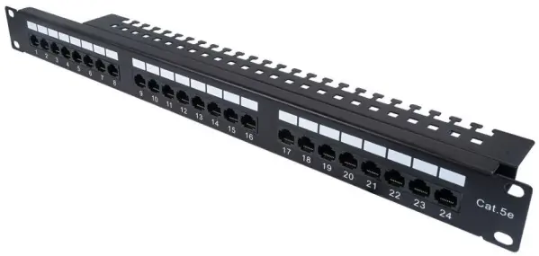 Panneau de brassage TUK 24 ports Cat5e RJ45, montage en rack 1U