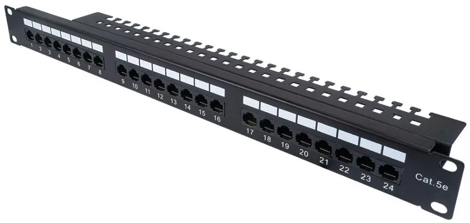 TUK 24 Port Cat5e RJ45 Patch Panel, 1U Rack Mount