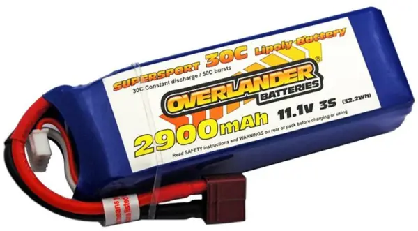 OVERLANDER Supersport Pro 2900mAh 3S 11.1V 35C LiPo Battery with Deans Conn