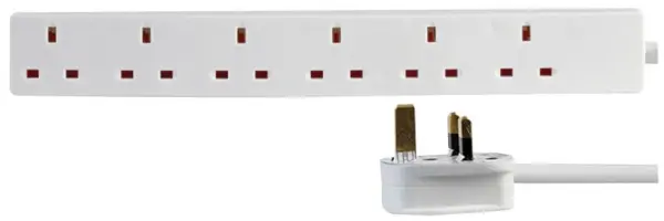 PRO ELEC 6-Weg Verlengsnoer, 1m, 13A, 240V