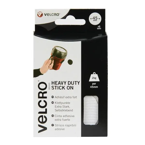 Velcro Heavy Duty Coins White 45mm, 512g