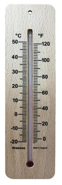 Brannan Wooden Wall Thermometer with Dual Scale