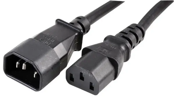 PRO POWER 10A IEC C14 to C13 Extension Lead, Black, 2m