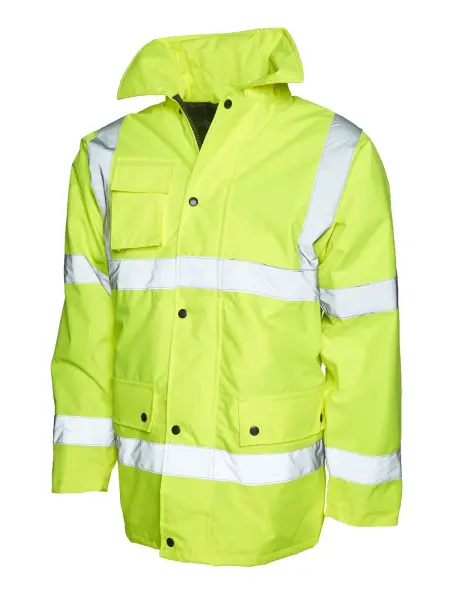Uneek Unisex High-Visibility Safety Jacket, Yellow, 2XL, EN471 Class 3