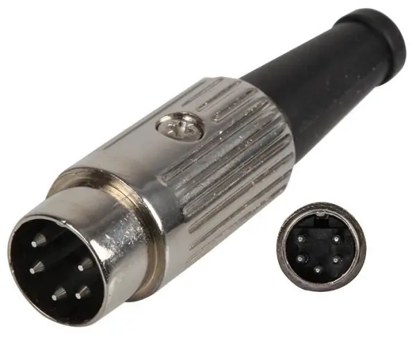 Deltron 5-Pin DIN Plug, 240°, Nickel, Cable Mount