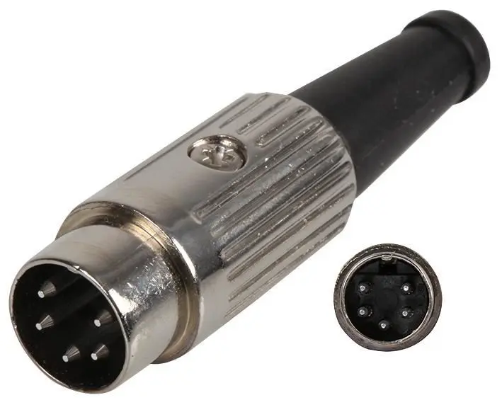 Deltron 5핀 DIN 플러그, 240°, 니켈 도금, 케이블 장착