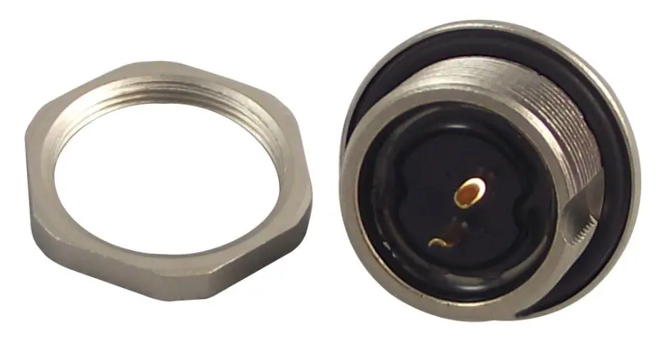 BINDER Sealed Panel Plug, 2-Way, 125V/4A, Gold Contacts