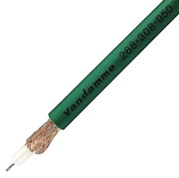 Van Damme Standard 75 Ohm Plasma Grade Coaxial Cable 100m - Green
